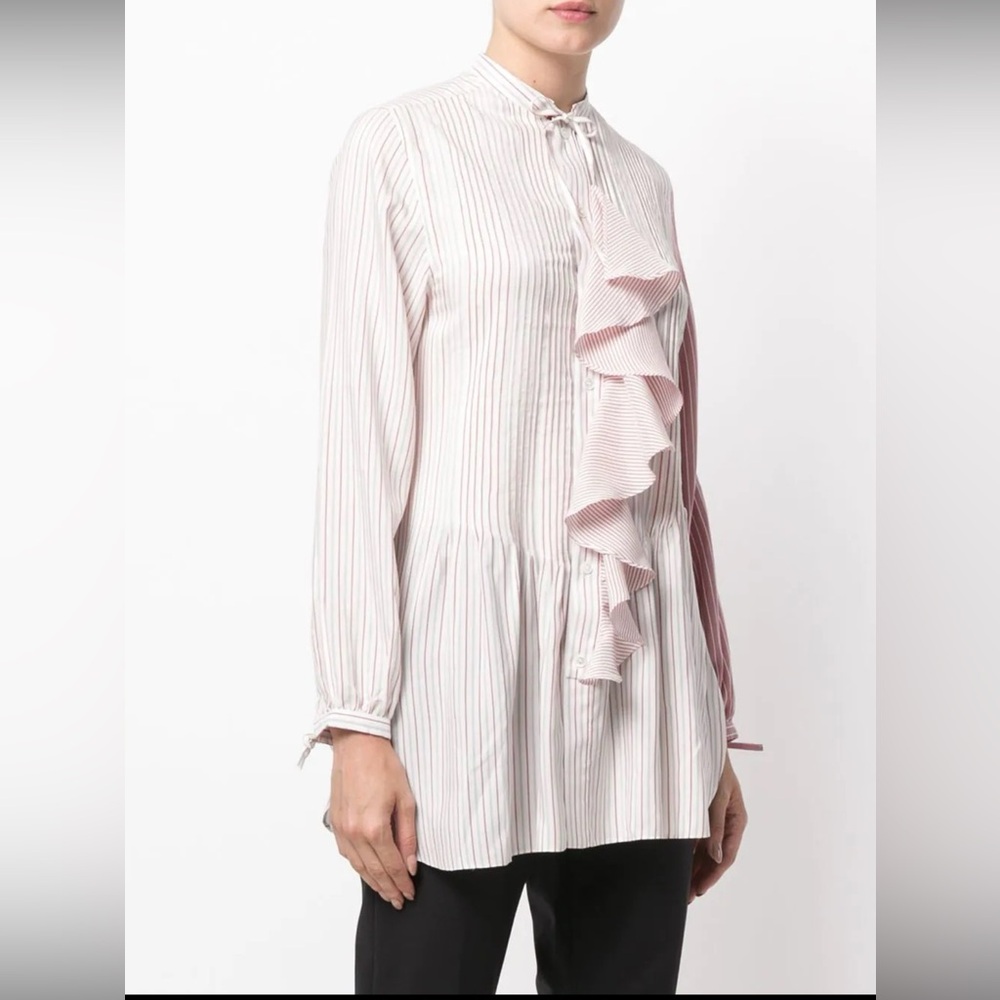 JW Anderson Silk Striped Ruffle Women's